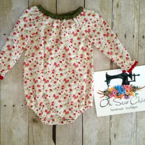 6 month Robins & Roses Long Sleeve Bubble Romper