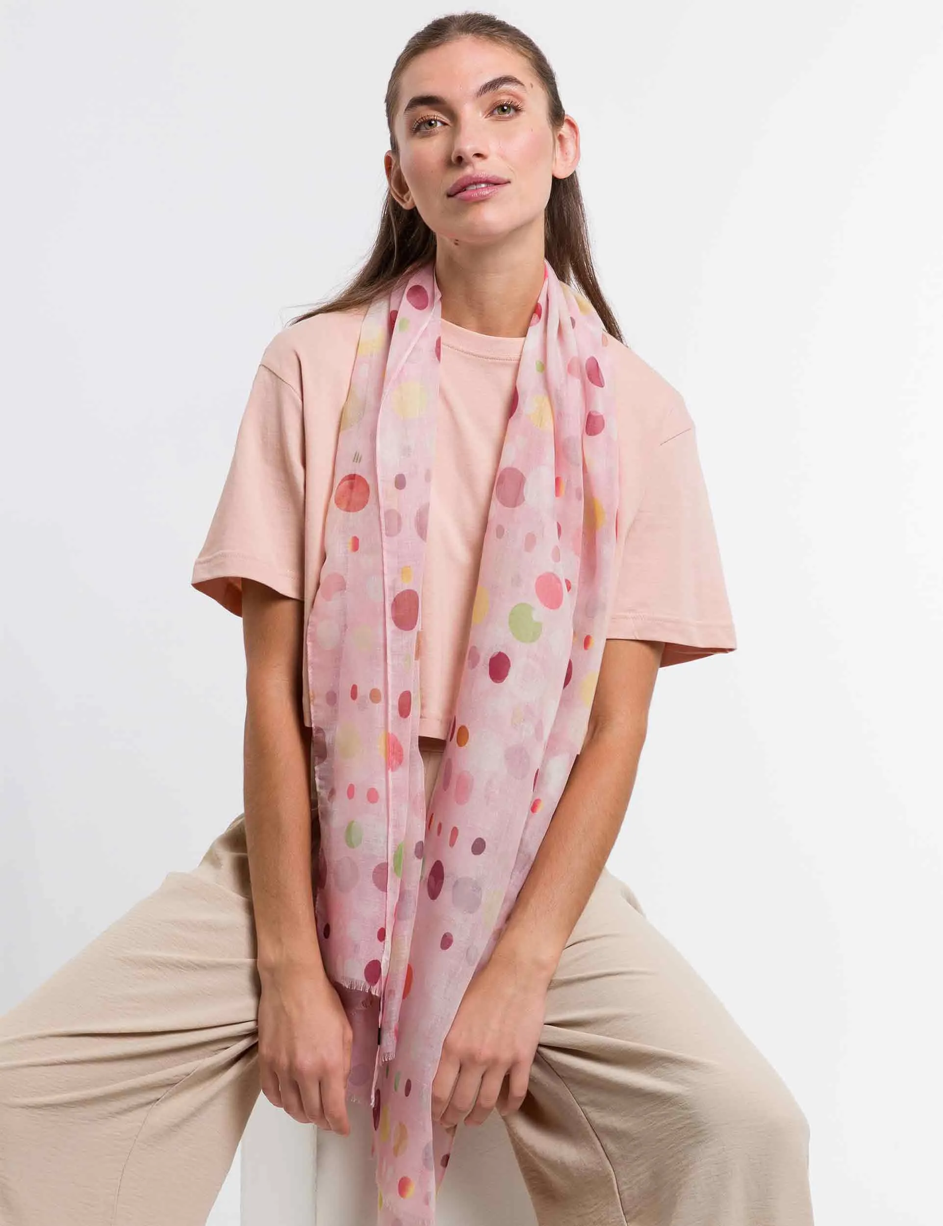 Abstarct Polka Dot Recycled Print Scarf