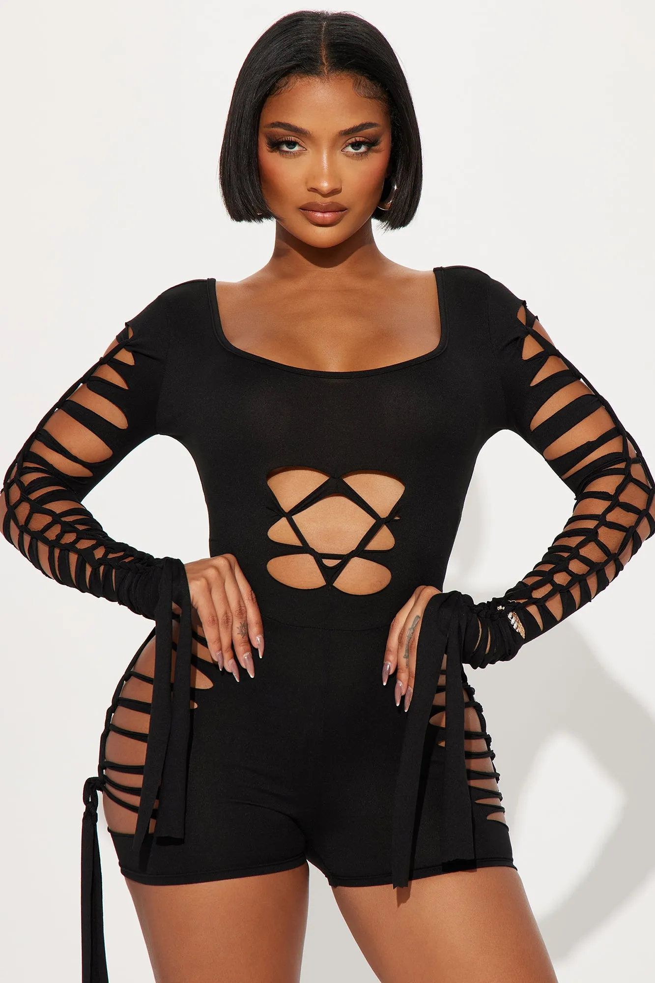 Actin' Brand New Romper - Black