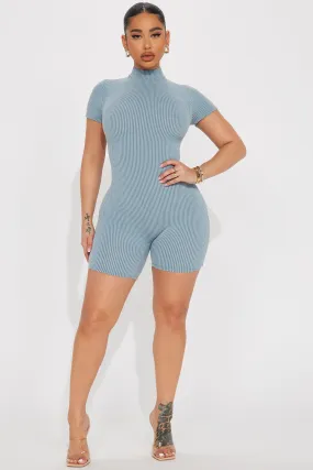 Adri Ribbed Romper - Denim