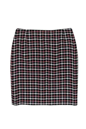 Akris - Red, White & Black Plaid Pencil Skirt Sz 4