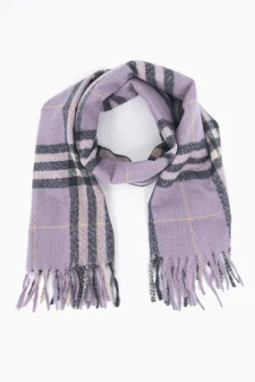 Alba Heavyweight Scarf - Lilac, Traditional Check