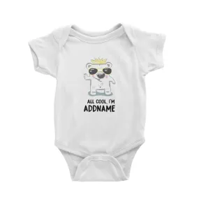 All Cool Polar Bear with Crown Addname Baby Romper Personalizable Designs Animal