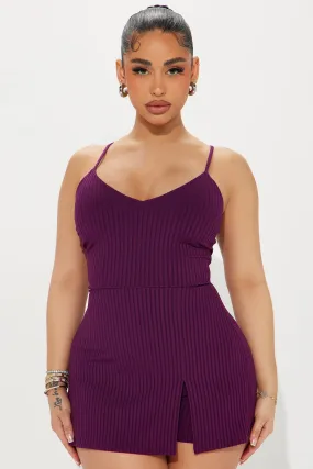 Always Nice Romper - Eggplant