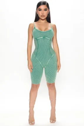 Always Reliable Ribbed Romper - Green