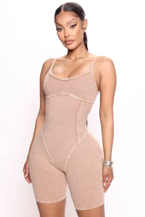Always Reliable Ribbed Romper - Mocha