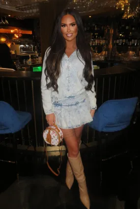 Amerie Denim Romper  - Light Wash