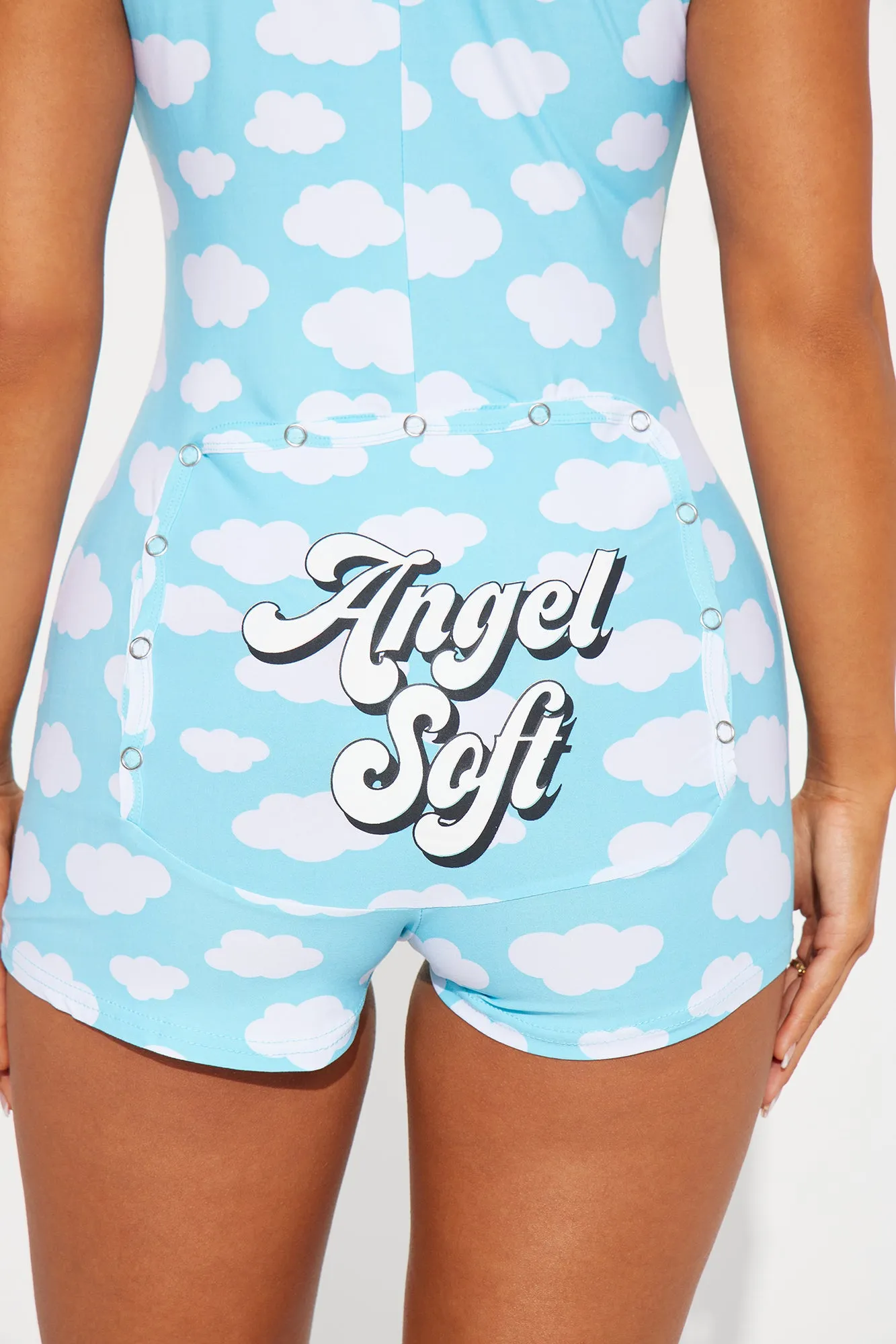Angel Soft PJ Romper Onesie - Blue/combo