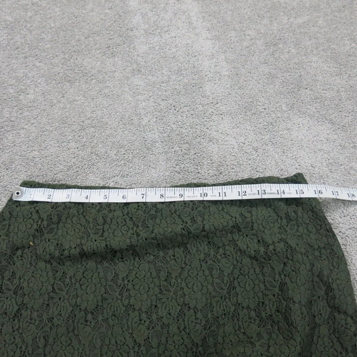 Ann Taylor Womens Pencil & Straight Floral Lace Skirt Stretch Back Zip Green 10