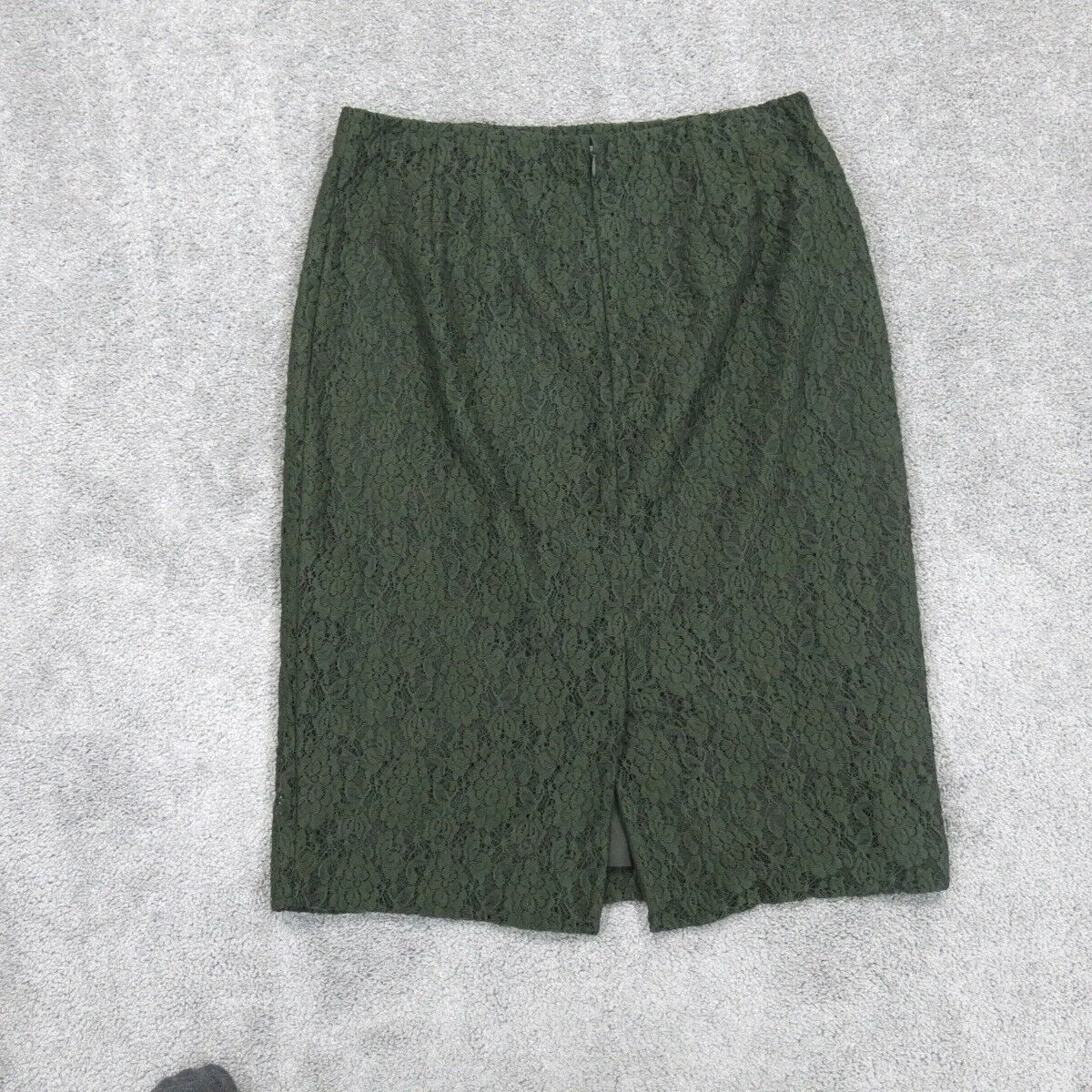 Ann Taylor Womens Pencil & Straight Floral Lace Skirt Stretch Back Zip Green 10