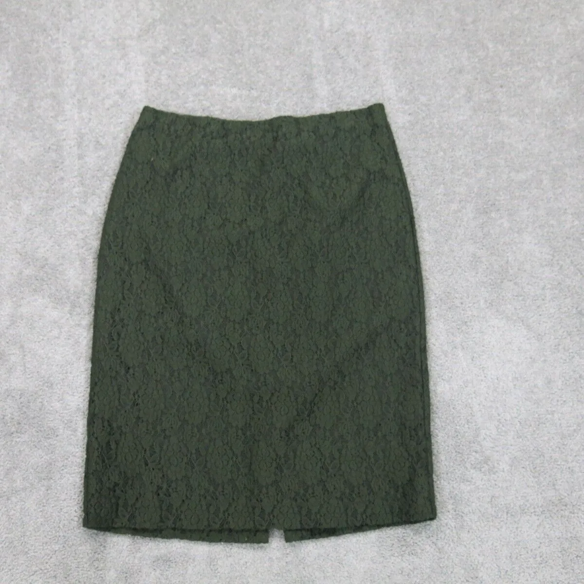 Ann Taylor Womens Pencil & Straight Floral Lace Skirt Stretch Back Zip Green 10