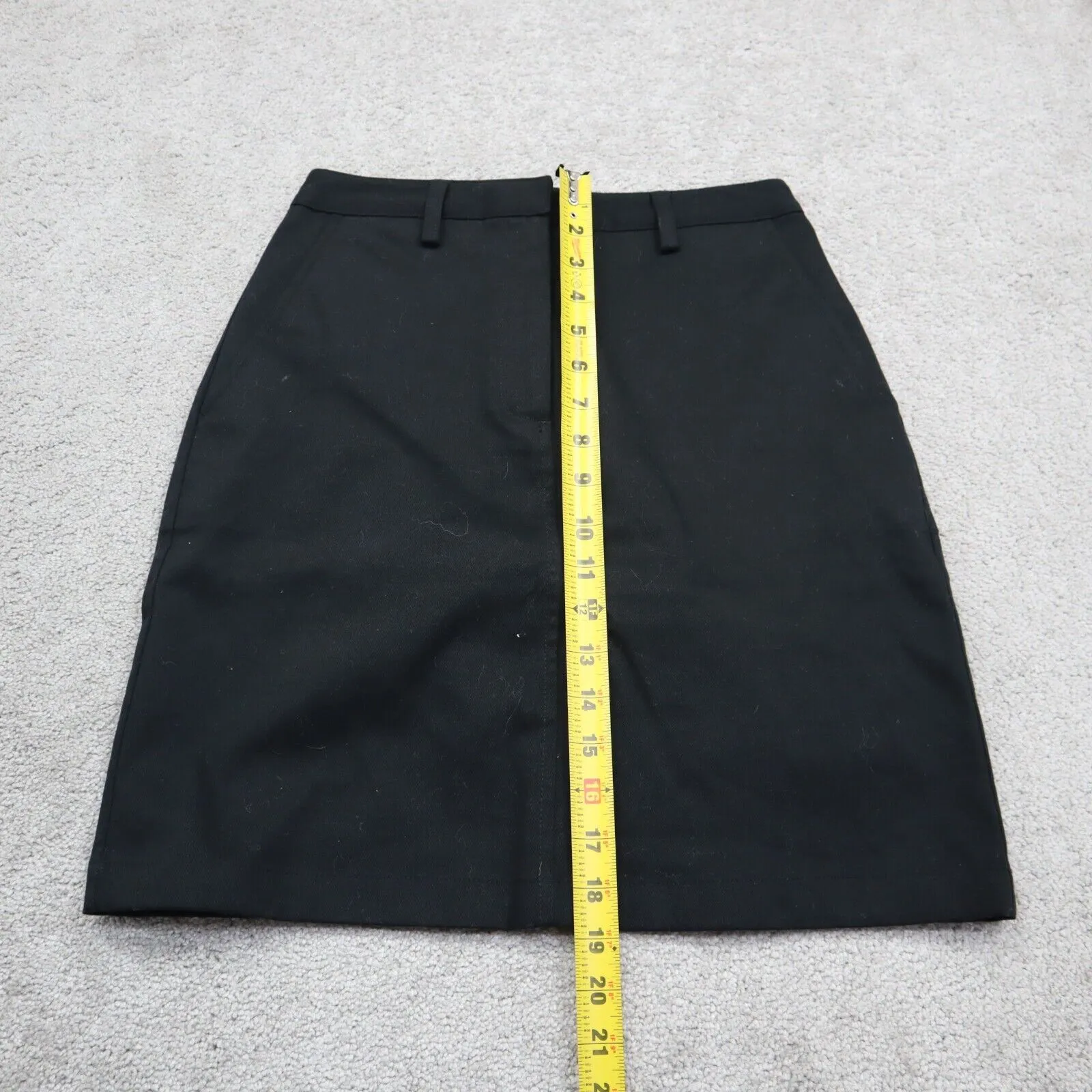 Ann Taylor Womens Straight & Pencil Skirt Stretch Two Pockets Flat Front Black 4