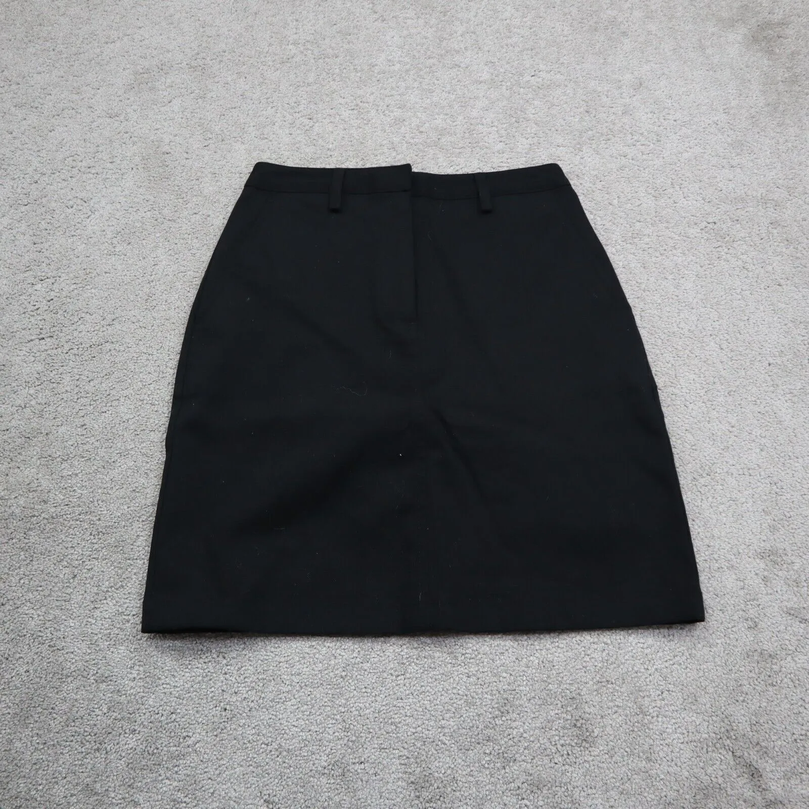 Ann Taylor Womens Straight & Pencil Skirt Stretch Two Pockets Flat Front Black 4