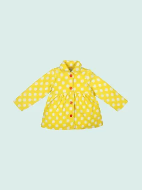 Anti-Pill Polyester Recycled Polar Fleece Long Sleeve Yellow Color Winter Waist Coat For Baby Girls
