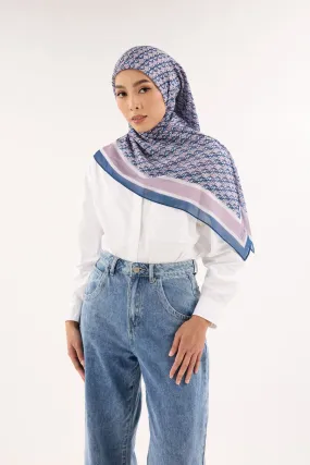 Arica Blue-Pink Emblem Square Scarf