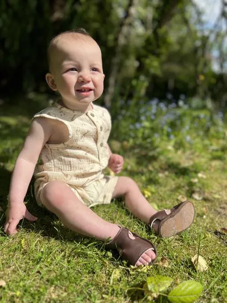 Arlo Romper in Latte Guitars
