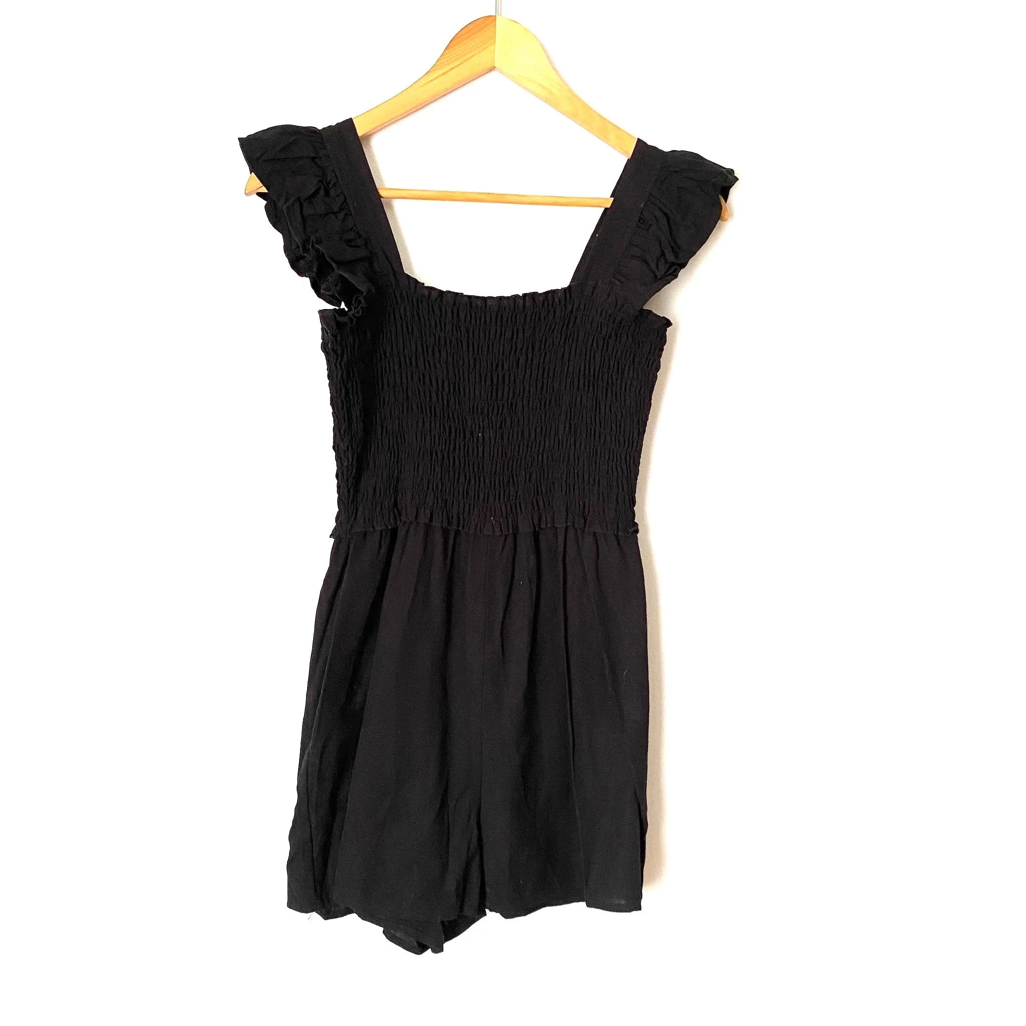 ASOS Black Smocked Bodice Romper- Size 2