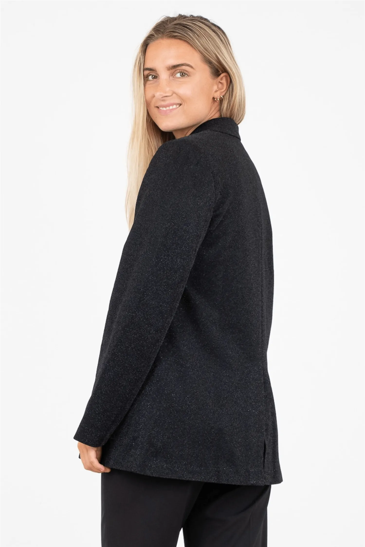 Avery Glitter Blazer Black
