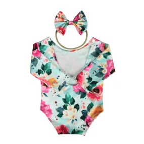 Babymoon Cloth Romper with Hairband Photoshoot Props Costume - Multi