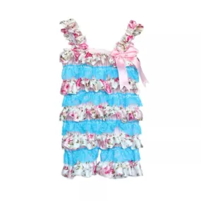 Babymoon Lace Romper Outfit Photography Costume - Blue & White