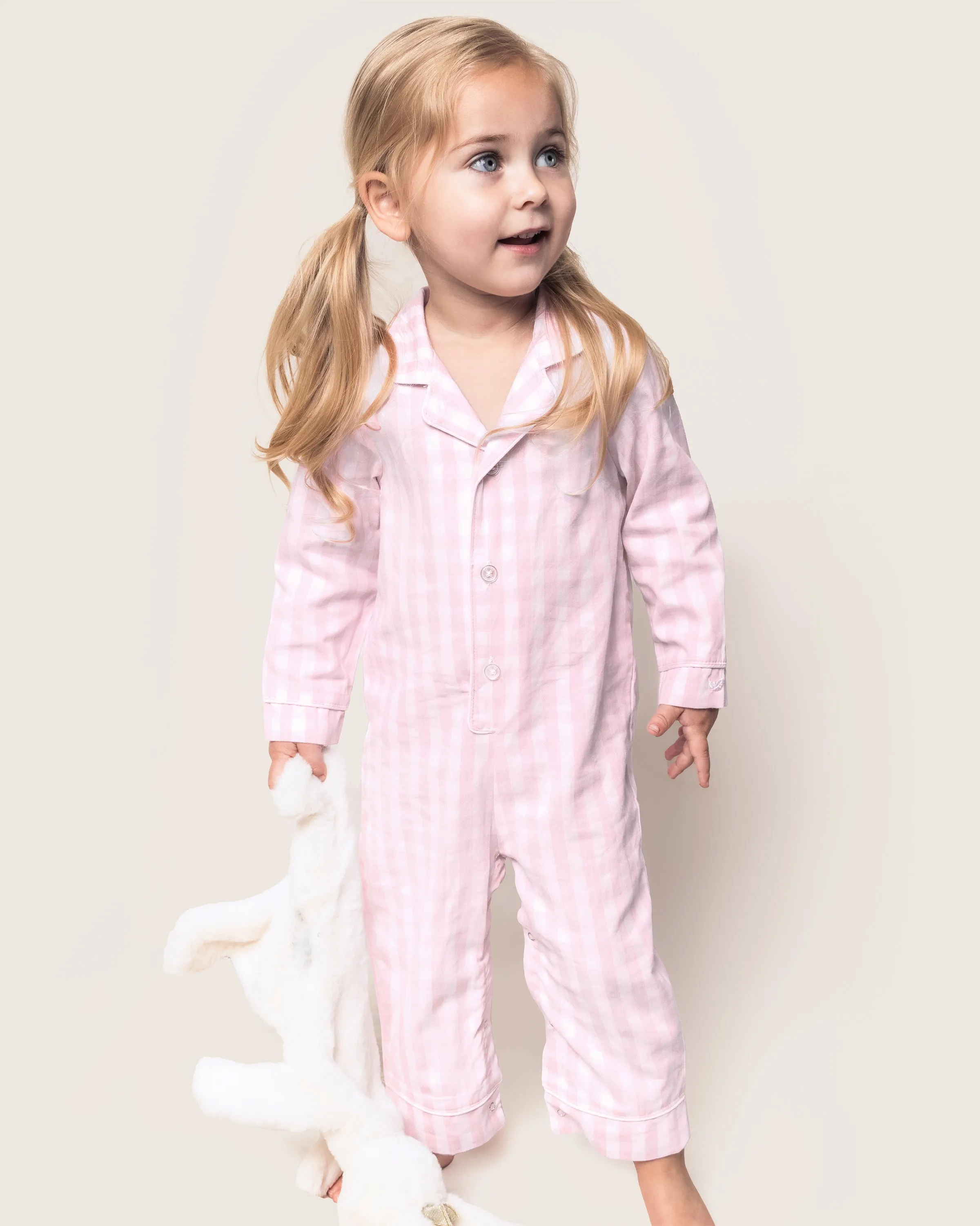 Baby's Pink Gingham Classic Romper & Cashmere Blanket Gift Set