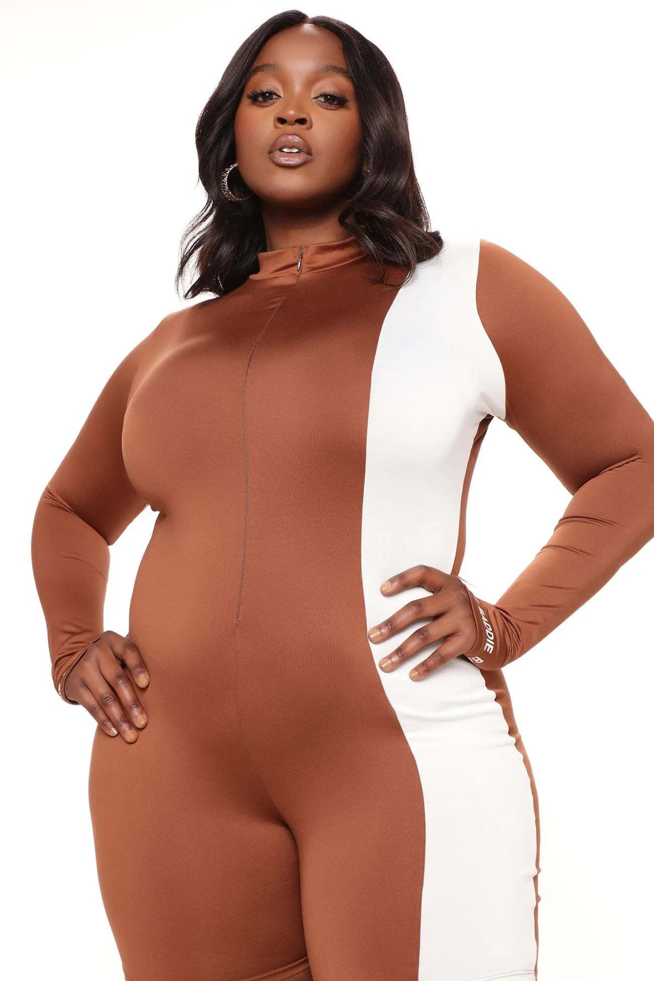 Baddie Behavior Romper - Brown/combo