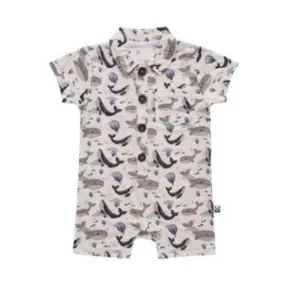 Bamberry x Kryz Button Down Romper - Whale