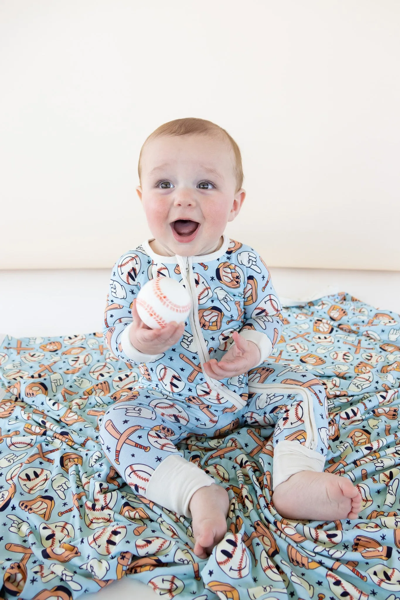 BASEBALL SMILEY DREAM ROMPER