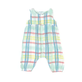 Beach Plaid Snap-Front Romper (FINAL SALE)