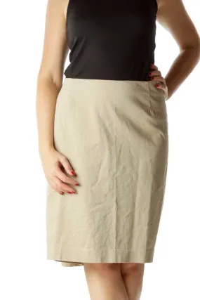 Beige Pencil Skirt