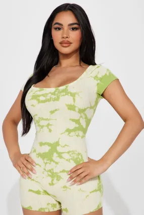 Berenice Ribbed Romper - Lime
