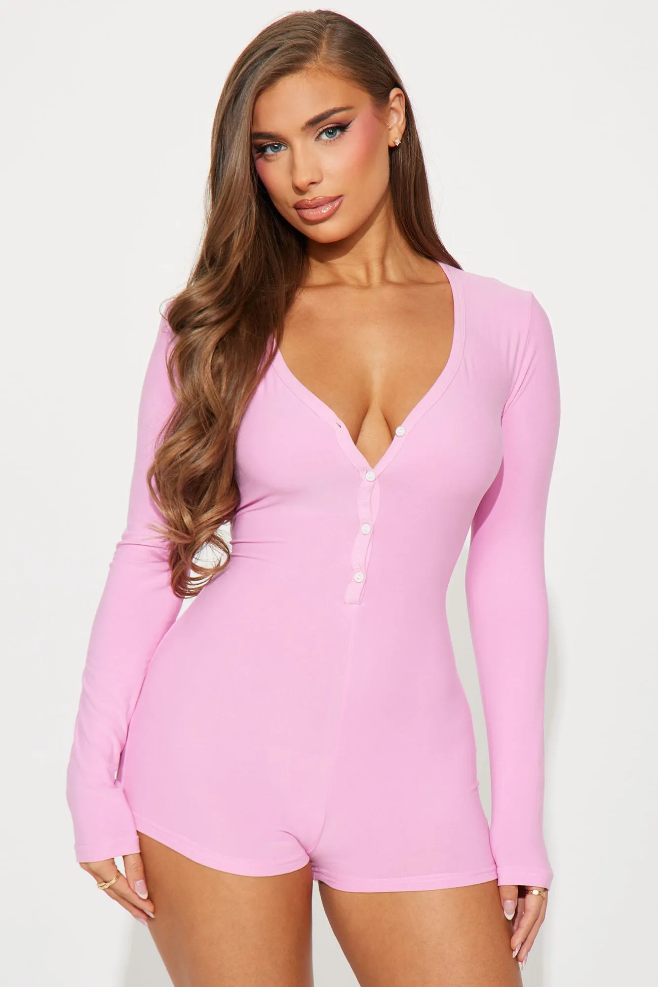 Bite Me Long Sleeve PJ Romper Onesie - Pink