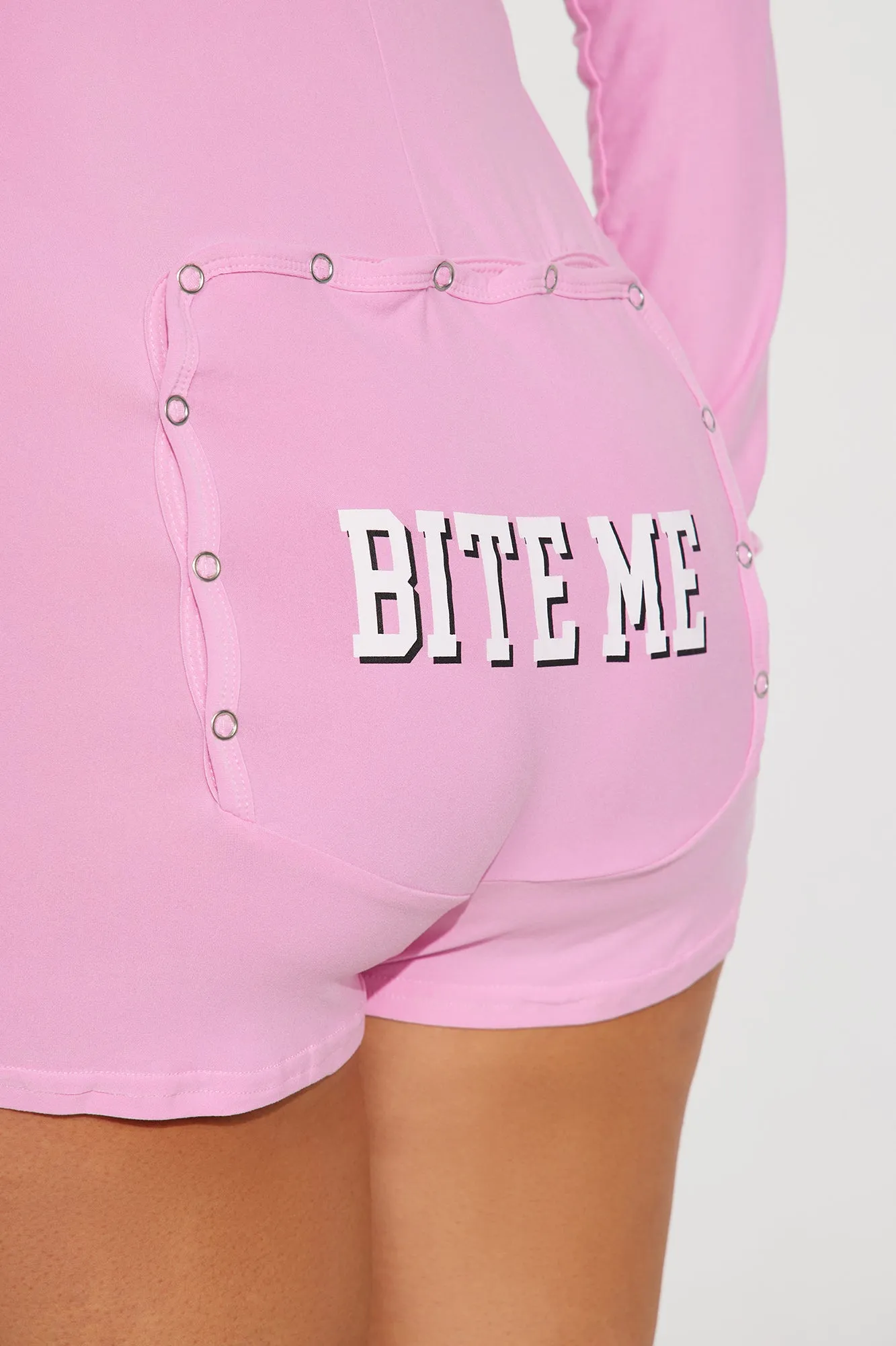 Bite Me Long Sleeve PJ Romper Onesie - Pink