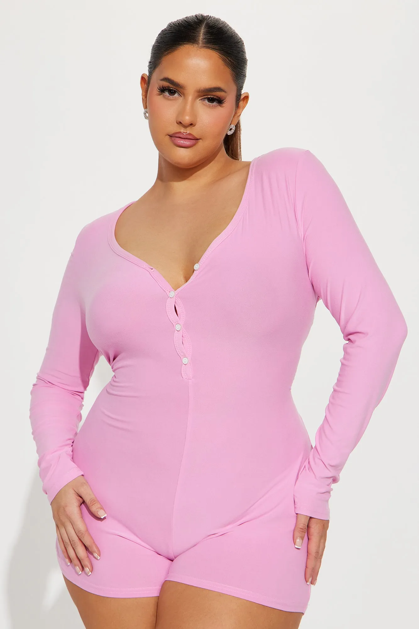 Bite Me Long Sleeve PJ Romper Onesie - Pink