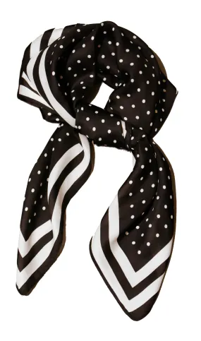 Black and White Polka Dot Scarf for Women