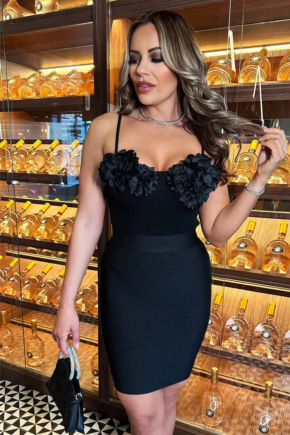 Black Bandage Mini Pencil Skirt