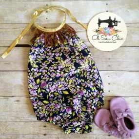 Boho Fringe & Floral Halter Romper