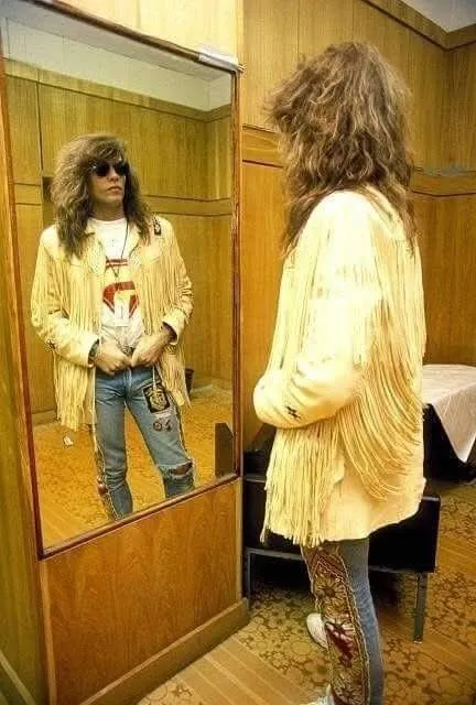 Bon Jovi Suede Fringe Leather Long Coat Jacket Men