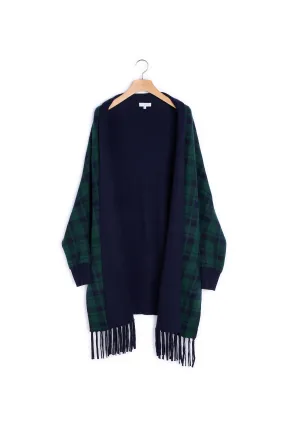 Cape en maille avec franges