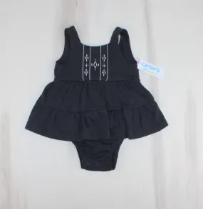 CARTERS  CHARCOAL FLORAL ROMPER 24M PRE-LOVED