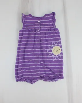 CARTERS PURPLE FLOWER ROMPER 24M PRE-LOVED