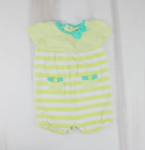 CARTERS YELLOW STRIPED ROMPER 6M PRE-LOVED