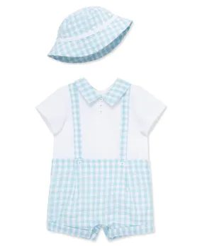 Check Romper & Hat