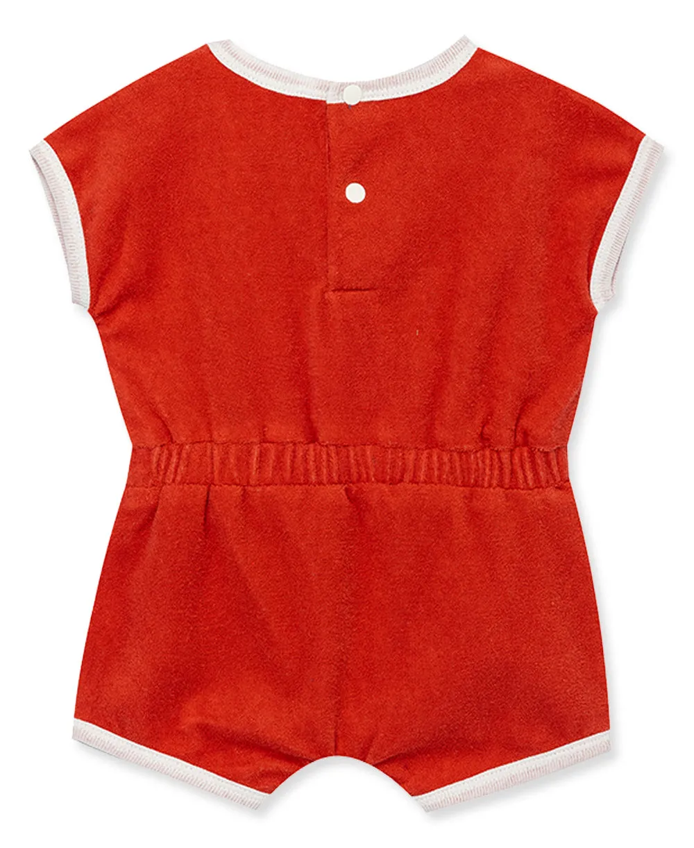 Cranberry Terry Romper