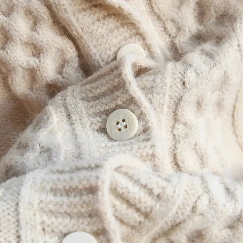 Crochet Knit Thickened Cardigan