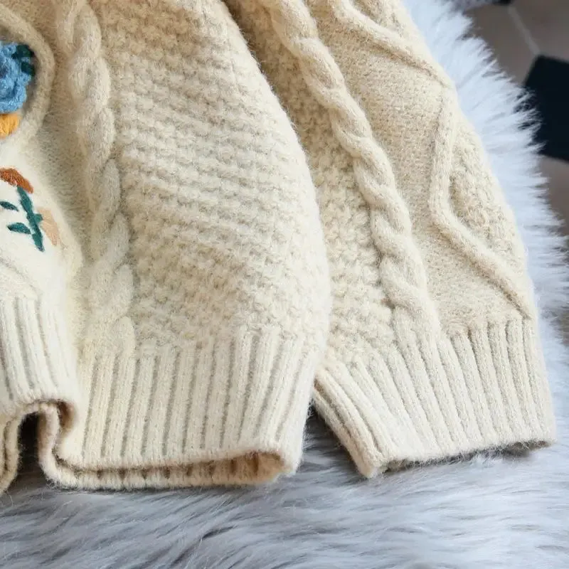 Crochet Knit Thickened Cardigan