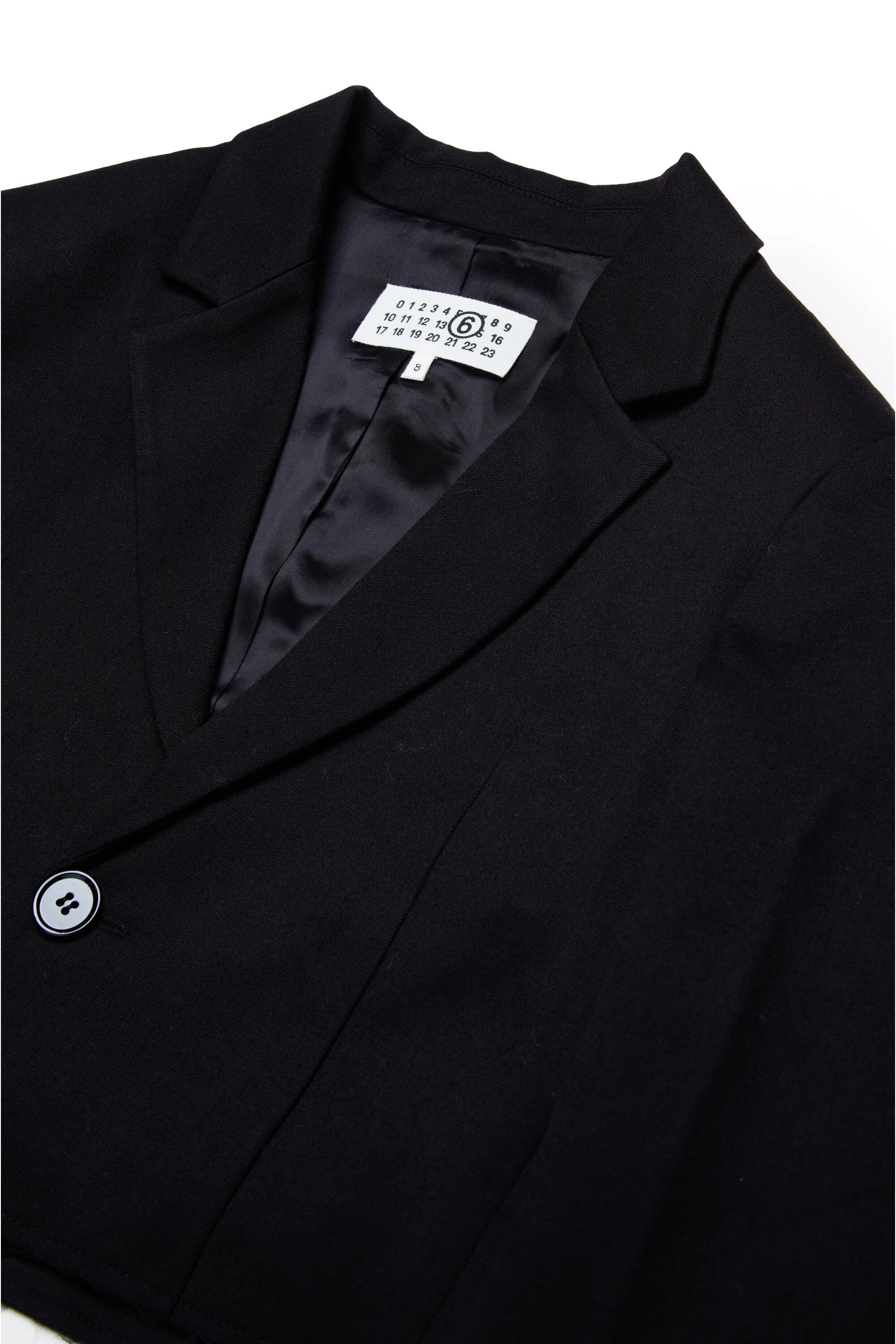 Cropped blazer jacket with raw cut hem