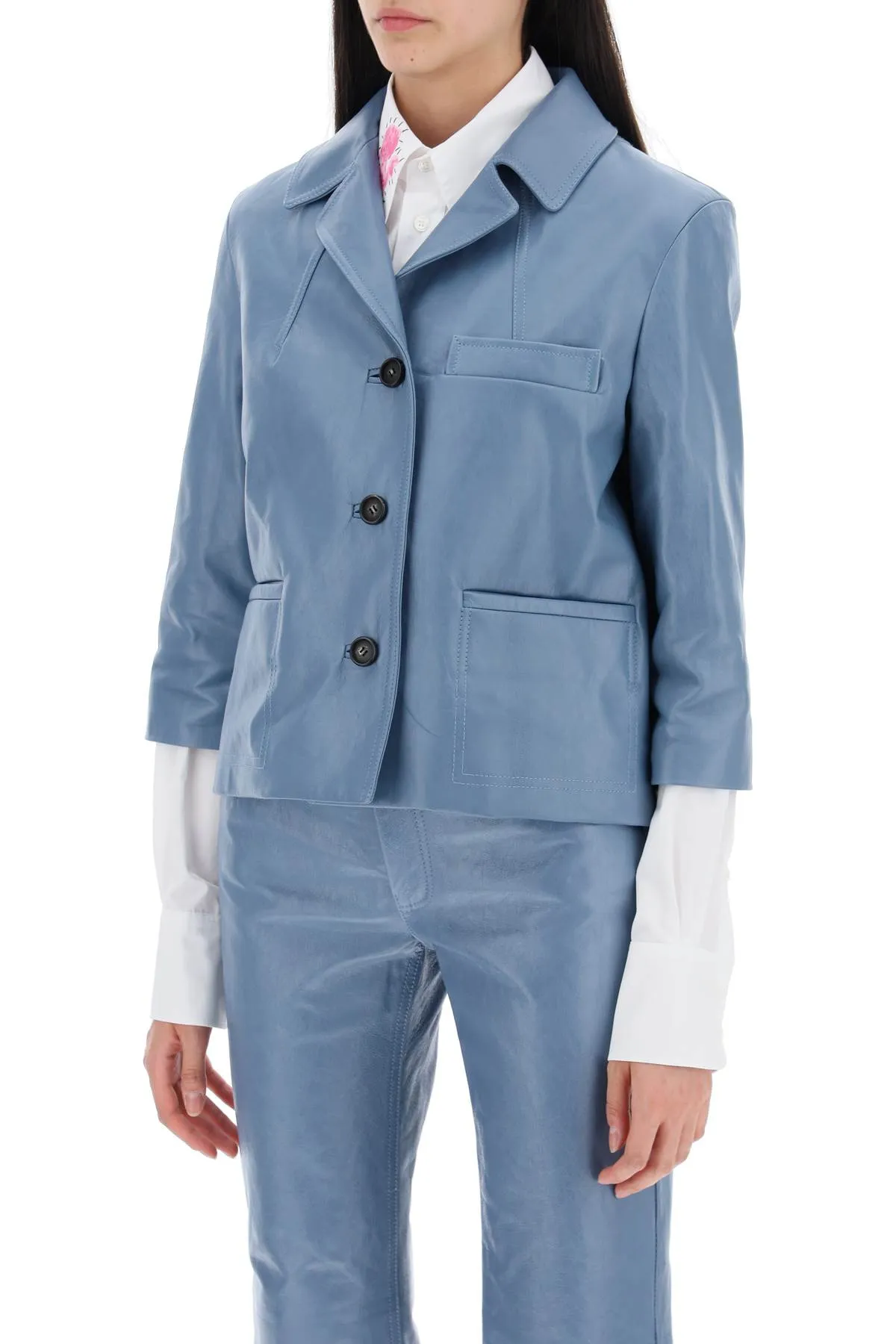 cropped leather jacket for women