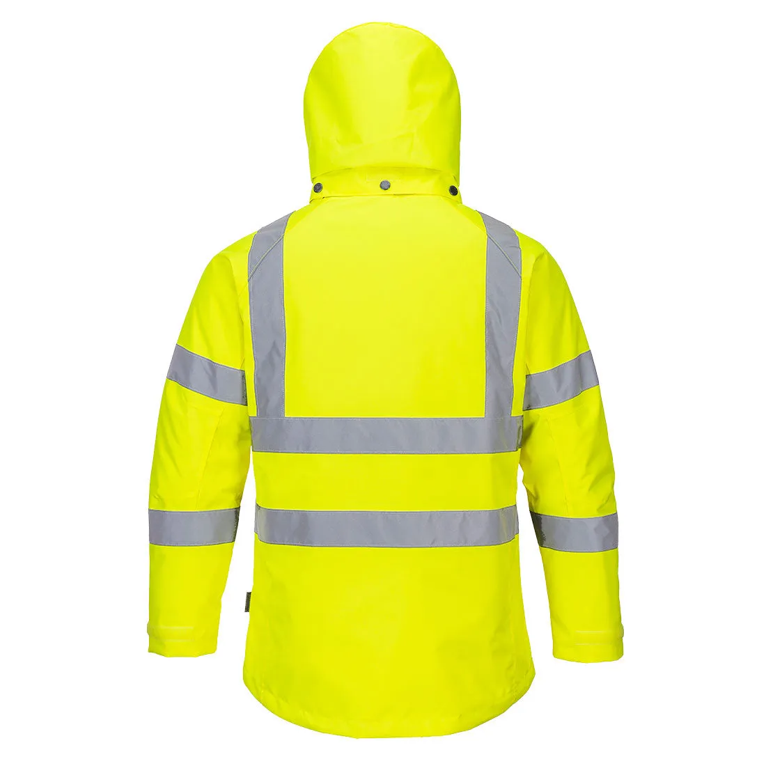 Custom Ladies Hi-Vis Yellow Winter Jacket With 2" Reflective Tape