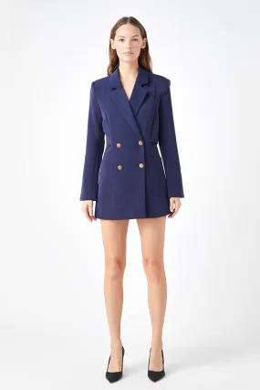 Cutout Blazer Romper